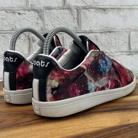 Goats Youth Kids Sz. 3 Galaxy Nebula Space Print Hook & Loop Sneakers Shoes - Picture 5 of 15